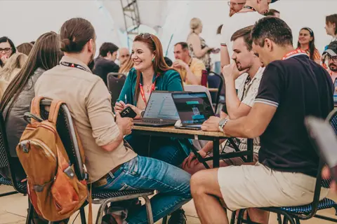 Команда на тимбилдинге Progon Tech